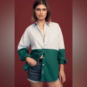 Anthropologie Maeve Bennet Button down: colorblock edition